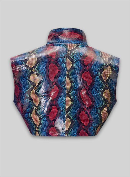 Bold Blue Python Bolero Leather Jacket # 2
