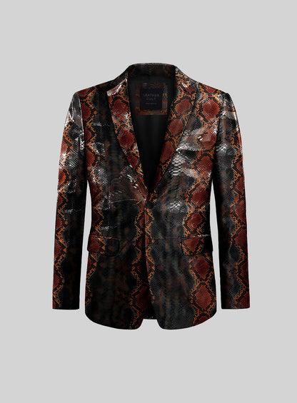 Bold Knight Python Leather Blazer