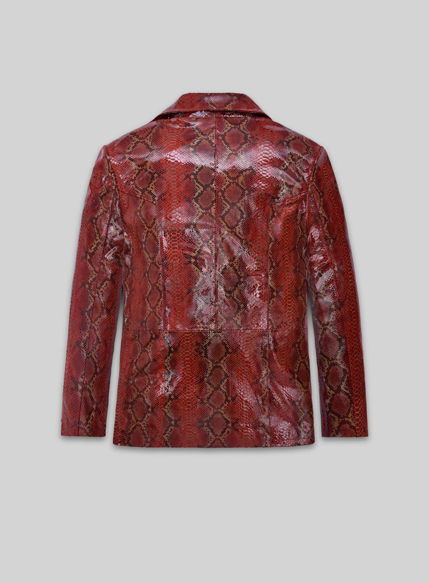 Bold Red Python Johnny Depp Donnie Brasco Leather Blazer