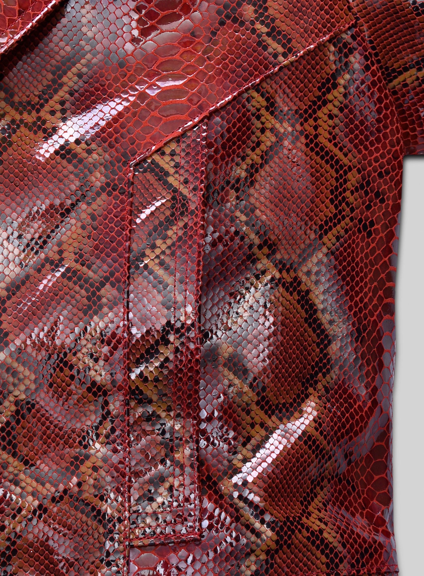 Bold Red Python Johnny Depp Donnie Brasco Leather Blazer