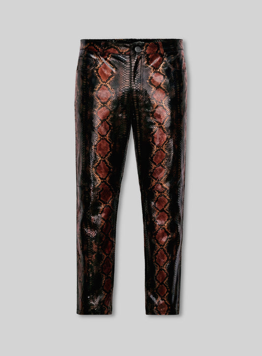 Bold Knight Python Leather Jeans