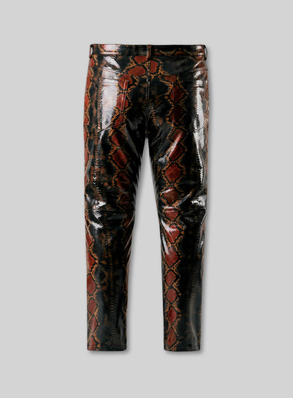 Bold Knight Python Leather Jeans