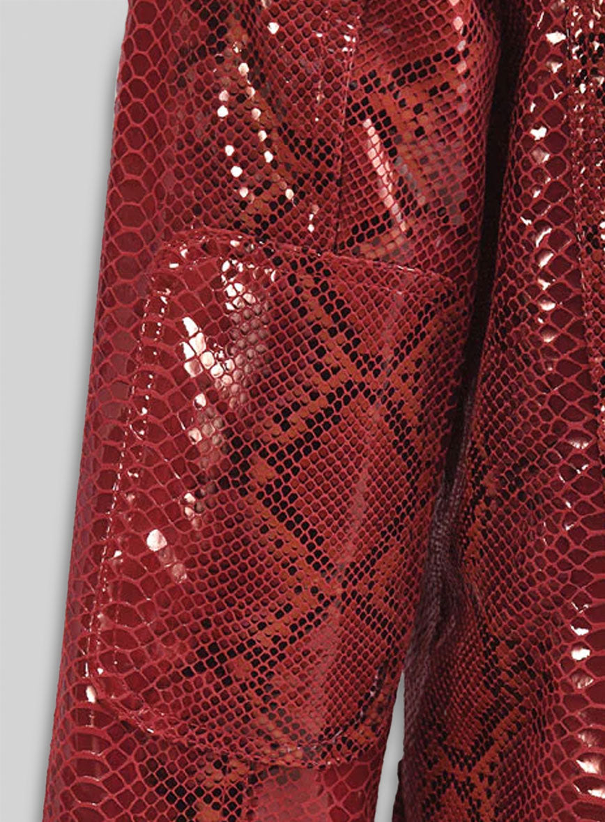 Bold Red Python Floyd Mayweather Leather Blazer