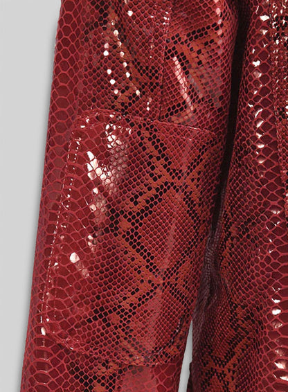 Bold Red Python Floyd Mayweather Leather Blazer