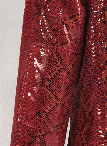 Bold Red Python Floyd Mayweather Leather Blazer - LeatherCult
