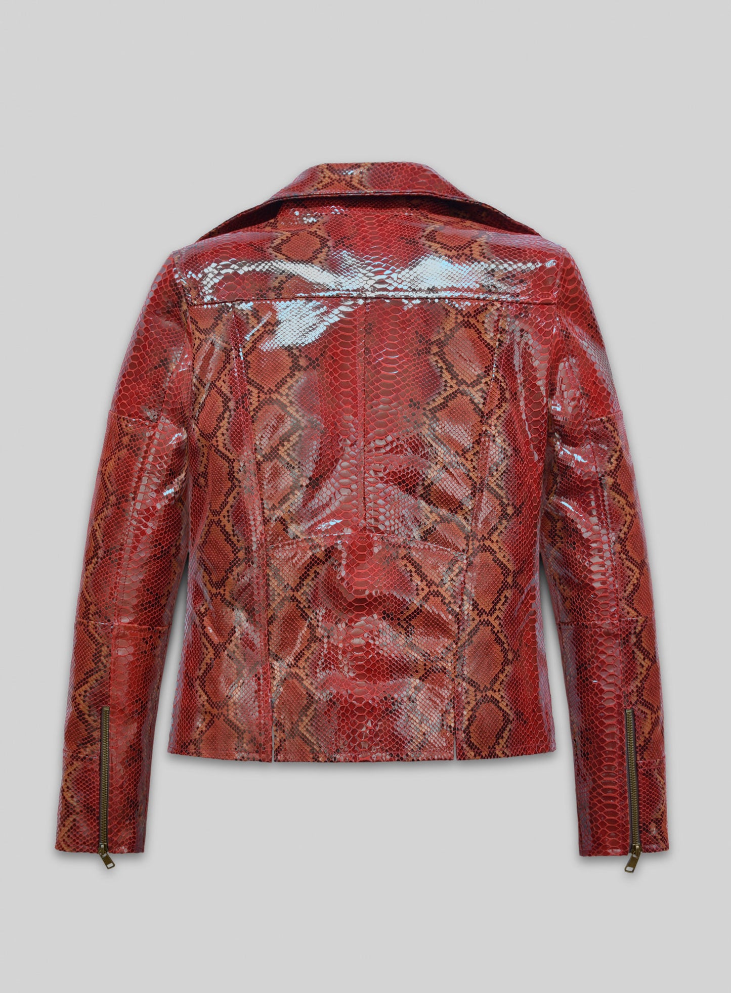 Bold Red Python Leather Jacket # 228