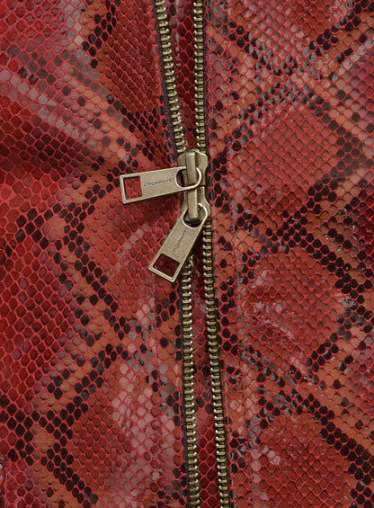 Bold Red Python Leather Jacket # 228