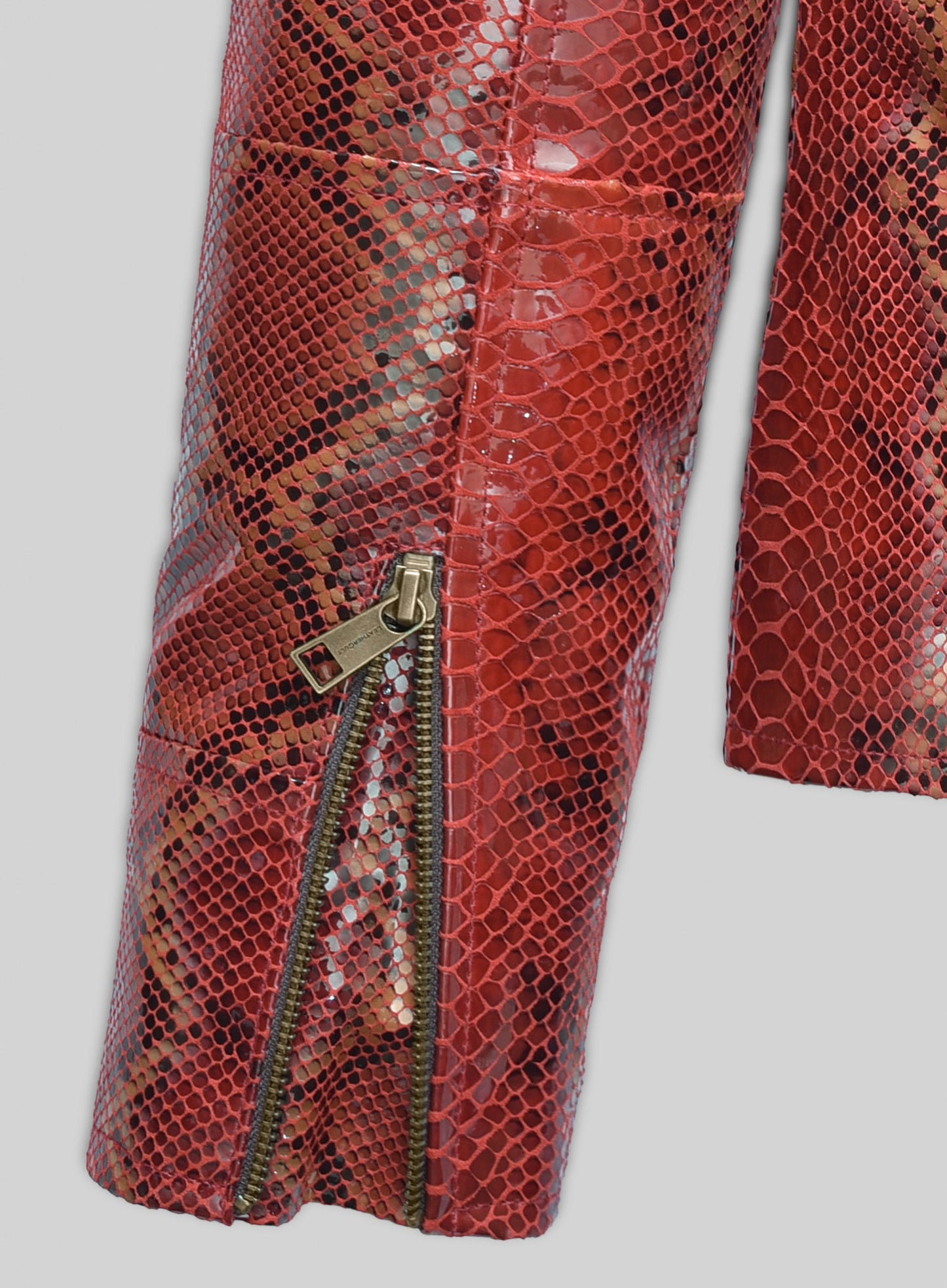 Bold Red Python Leather Jacket # 228