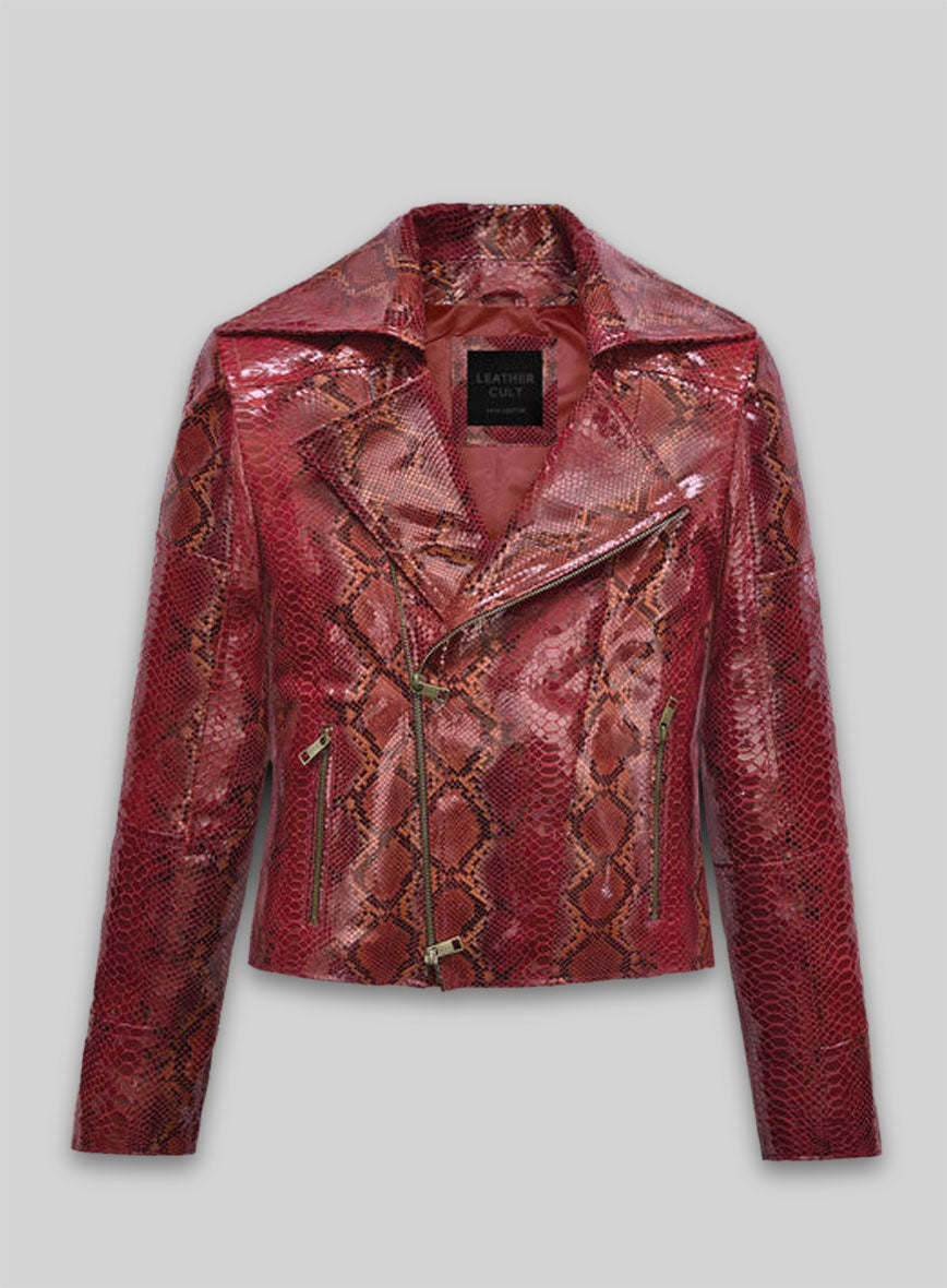 Bold Red Python Leather Jacket # 228