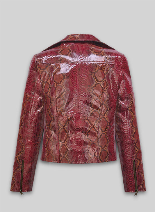 Bold Red Python Leather Jacket # 228