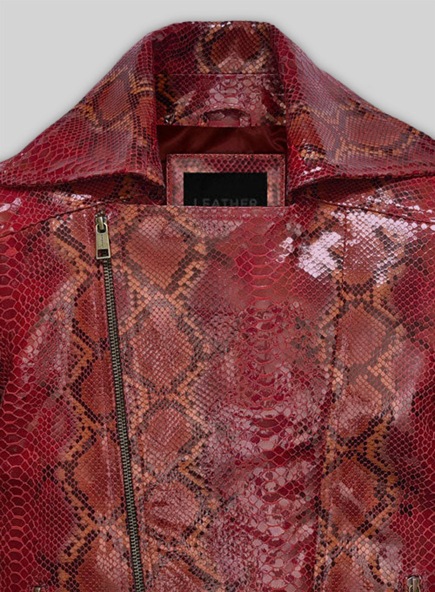 Bold Red Python Leather Jacket # 228