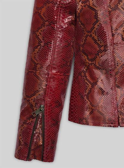 Bold Red Python Leather Jacket # 228