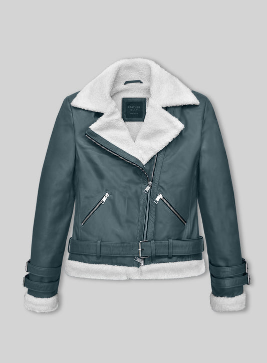 Bon Blue Rita Ora Leather Jacket #2