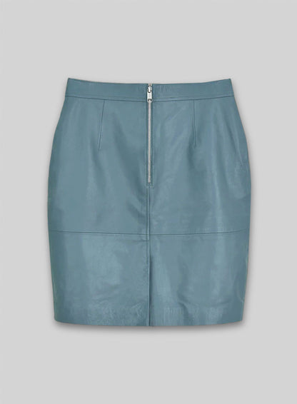 Bon Blue Meghan Markle Leather Skirt
