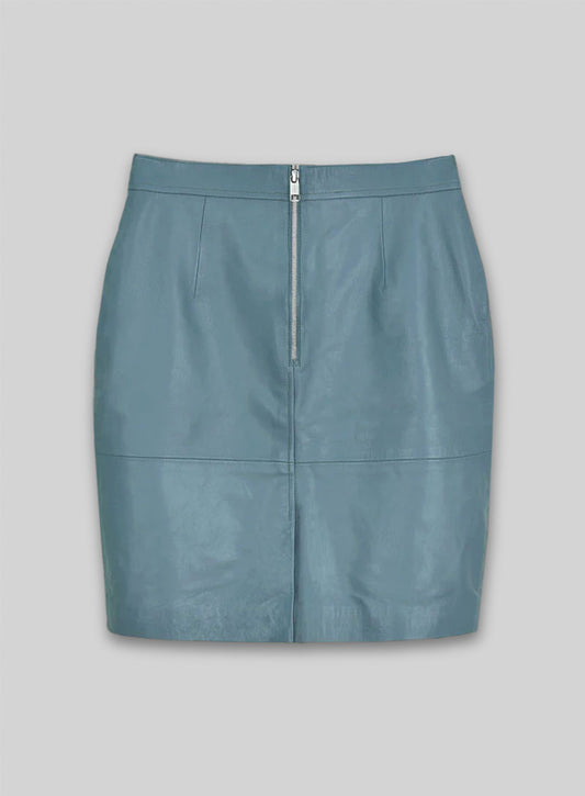 Bon Blue Meghan Markle Leather Skirt