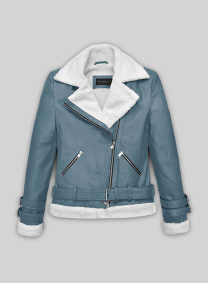 Bon Blue Rita Ora Leather Jacket #2