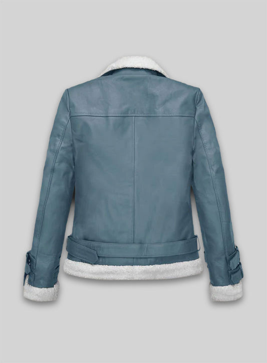 Bon Blue Rita Ora Leather Jacket #2