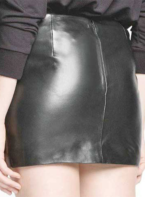 Bossy Buckle Leather Skirt - # 443 - LeatherCult