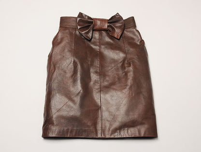 Bow Babe Leather Skirt - LeatherCult