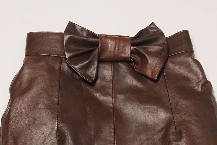 Bow Babe Leather Skirt - LeatherCult