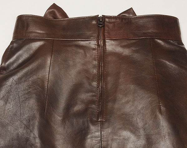 Bow Babe Leather Skirt - LeatherCult