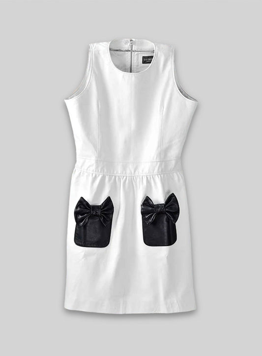 White Bowie Leather Dress - # 753