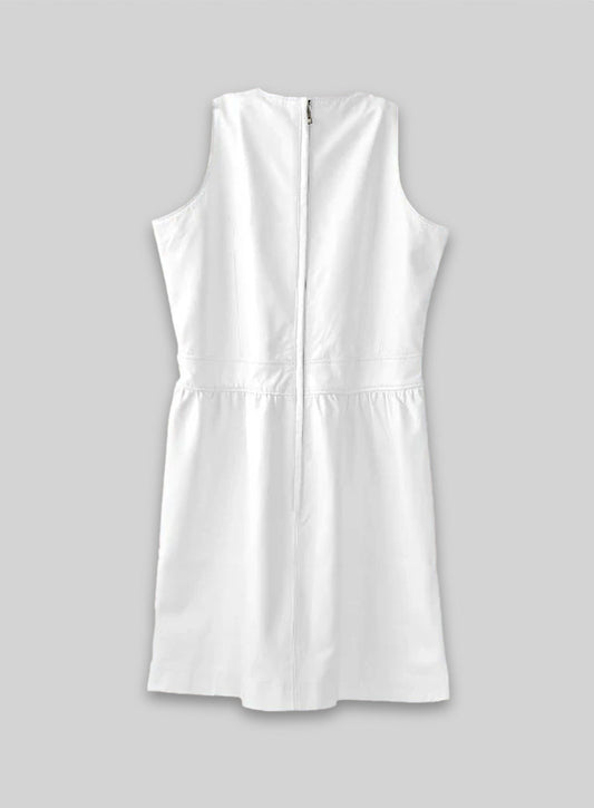 White Bowie Leather Dress - # 753