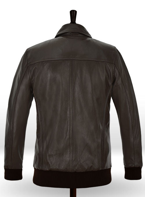 Brown Wax Classic Bomber Leather Jacket - LeatherCult