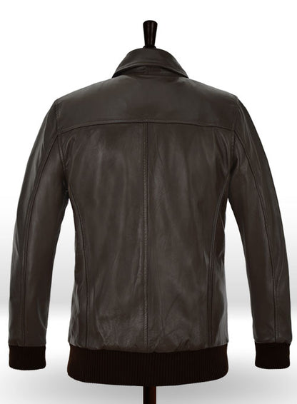 Brown Wax Classic Bomber Leather Jacket - LeatherCult