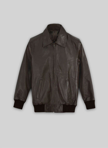 Brown Wax Classic Bomber Leather Jacket