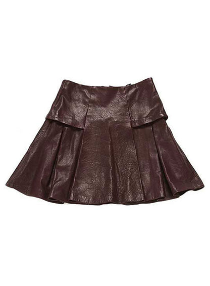 Box Pleat Leather Skirt - # 159 - LeatherCult