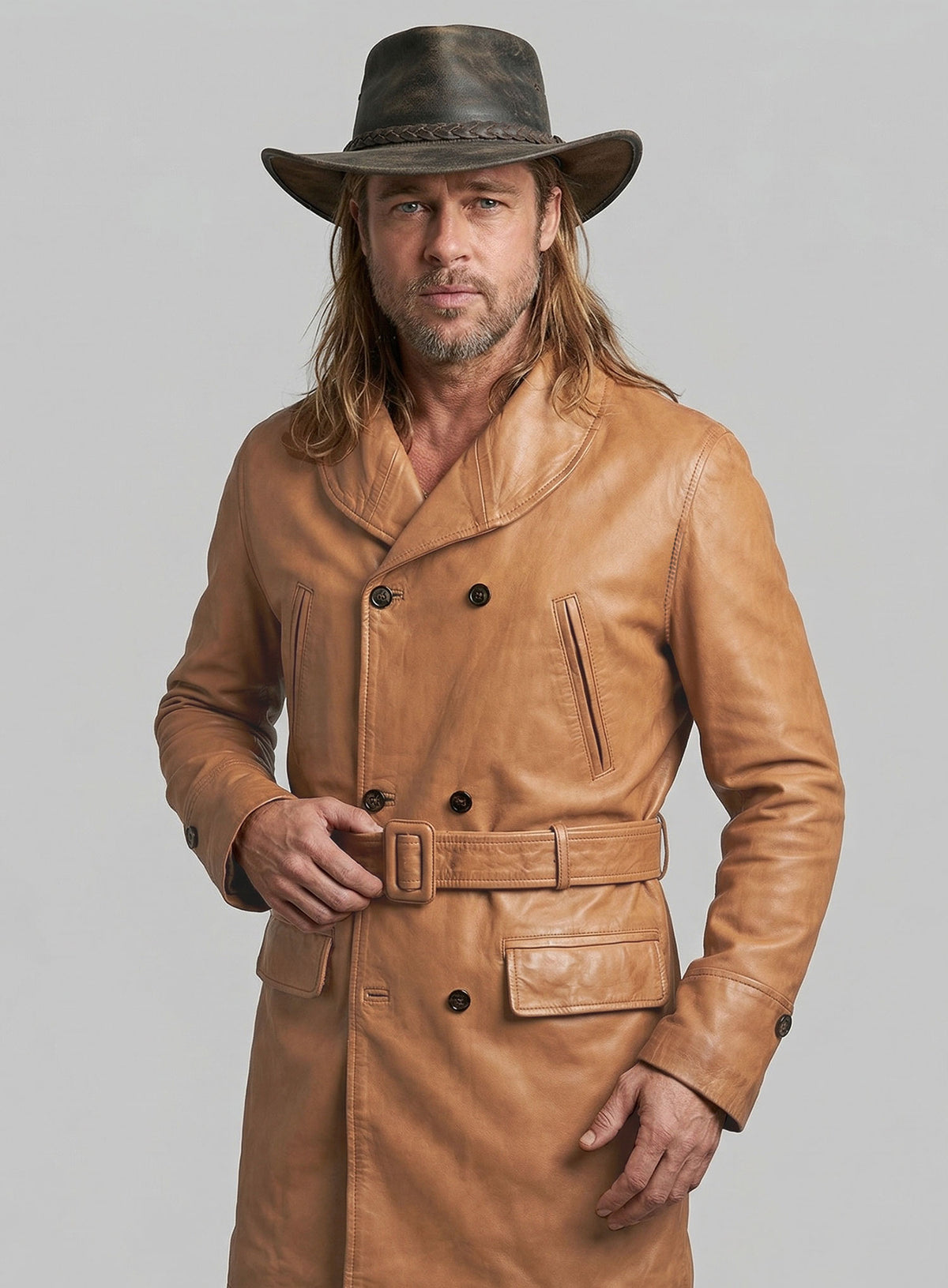Brad Pitt Legends of the Fall Leather Trench Coat