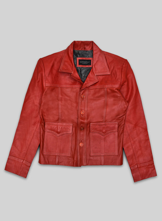 Brad Pitt Fight Club Leather Jacket - 38
