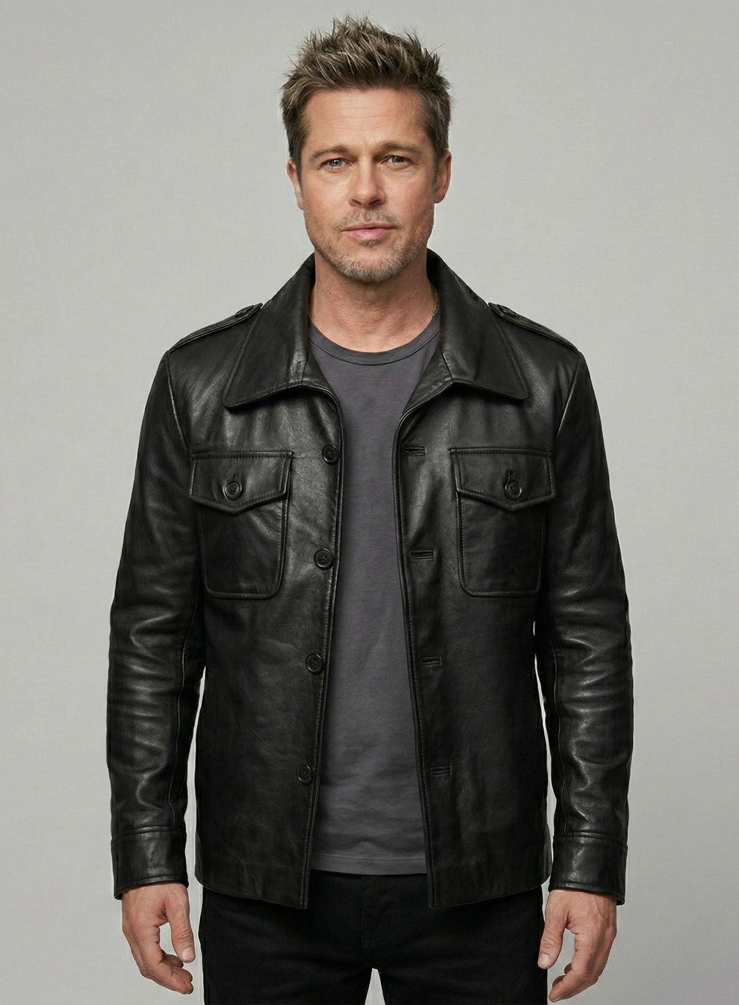 Men’s Brad Pitt Friends Season 8 Leather Jacket by LeatherCult