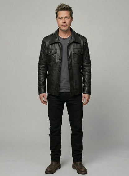 Brad Pitt Friends Season 8 Leather Jacket