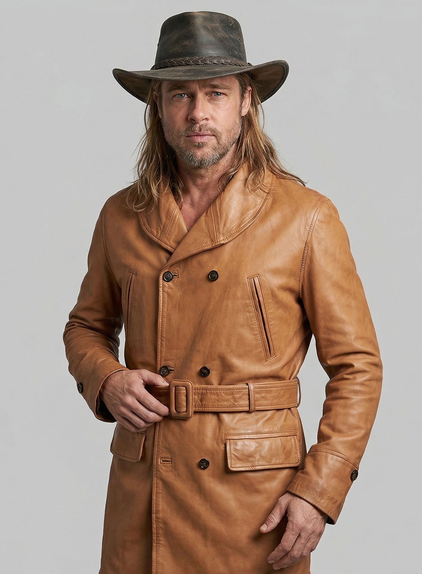 Brad Pitt Legends of the Fall Leather Trench Coat