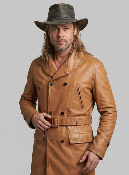 Brad Pitt Legends of the Fall Leather Trench Coat