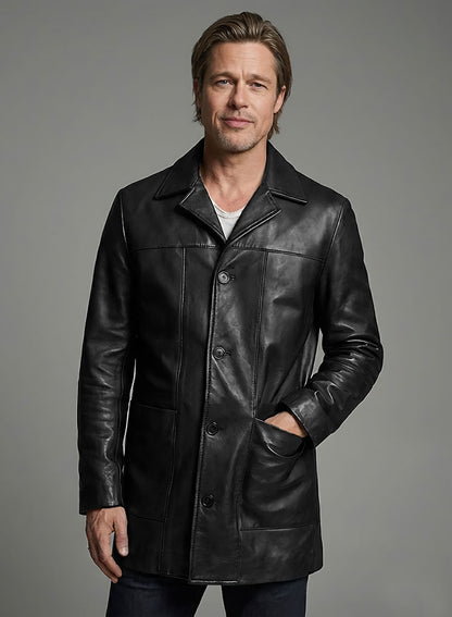 Brad Pitt Se7en Leather Trench Coat