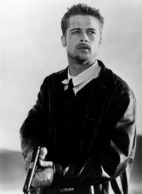 Brad Pitt Se7en Leather Trench Coat - LeatherCult