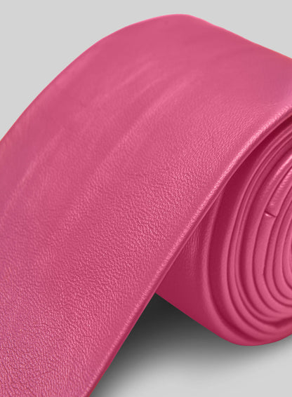 Bright Pink Leather Tie