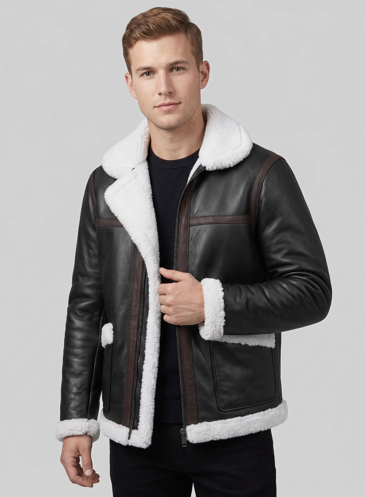 British Flying Sherpa Leather Jacket