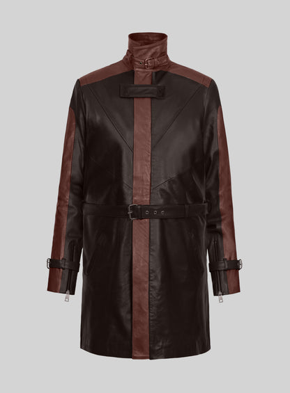 Brown Aiden Pearce Watch Dog Leather Trench Coat