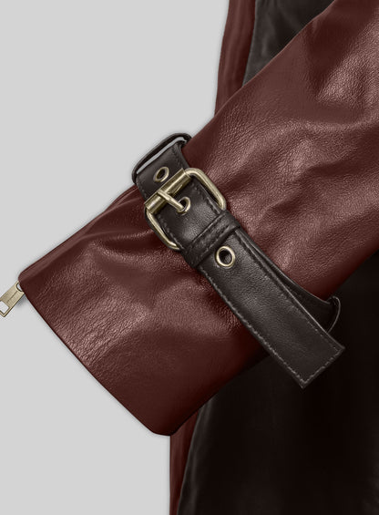 Brown Aiden Pearce Watch Dog Leather Trench Coat