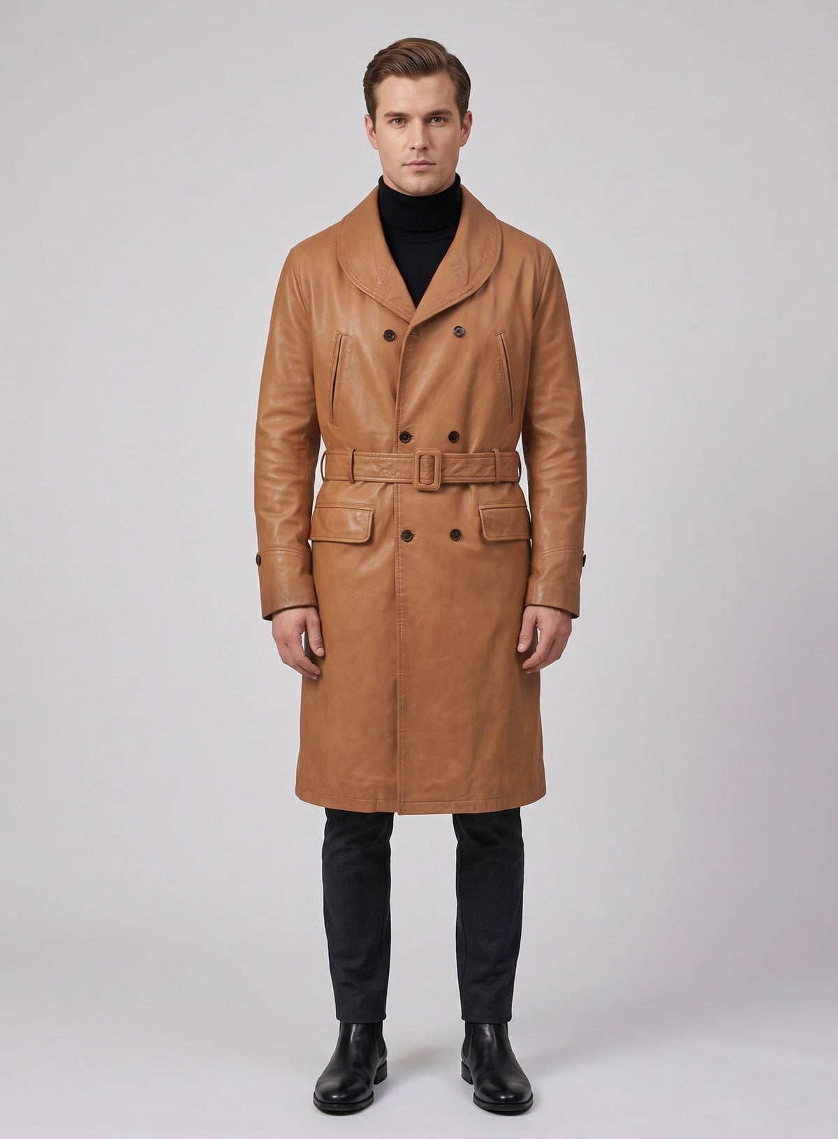 Brown Brad Pitt Legends of the Fall Leather Trench Coat