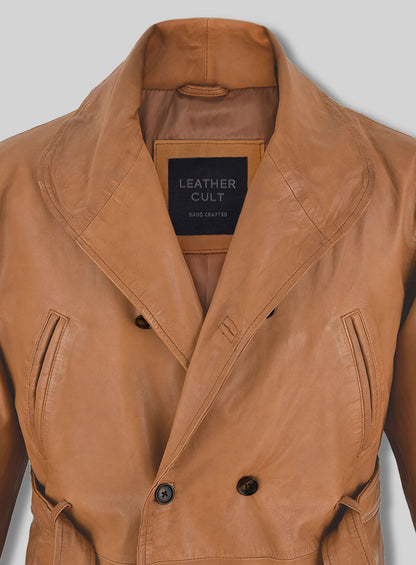 Brown Brad Pitt Legends of the Fall Leather Trench Coat
