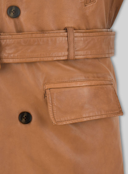 Brown Brad Pitt Legends of the Fall Leather Trench Coat