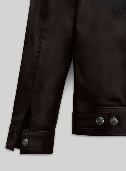 Brown Jeff Goldblum Leather Jacket #1