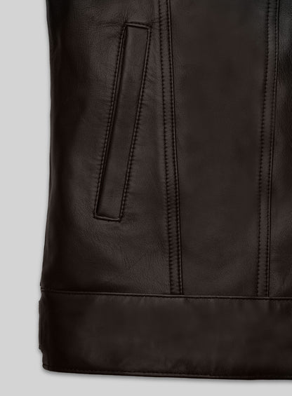 Brown Jeff Goldblum Leather Jacket #1