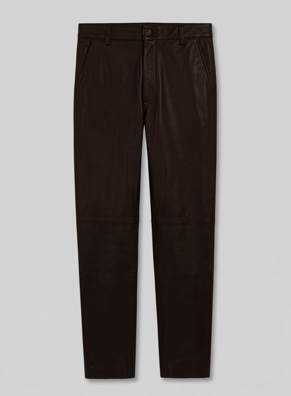 Brown Stretch Leather Suit