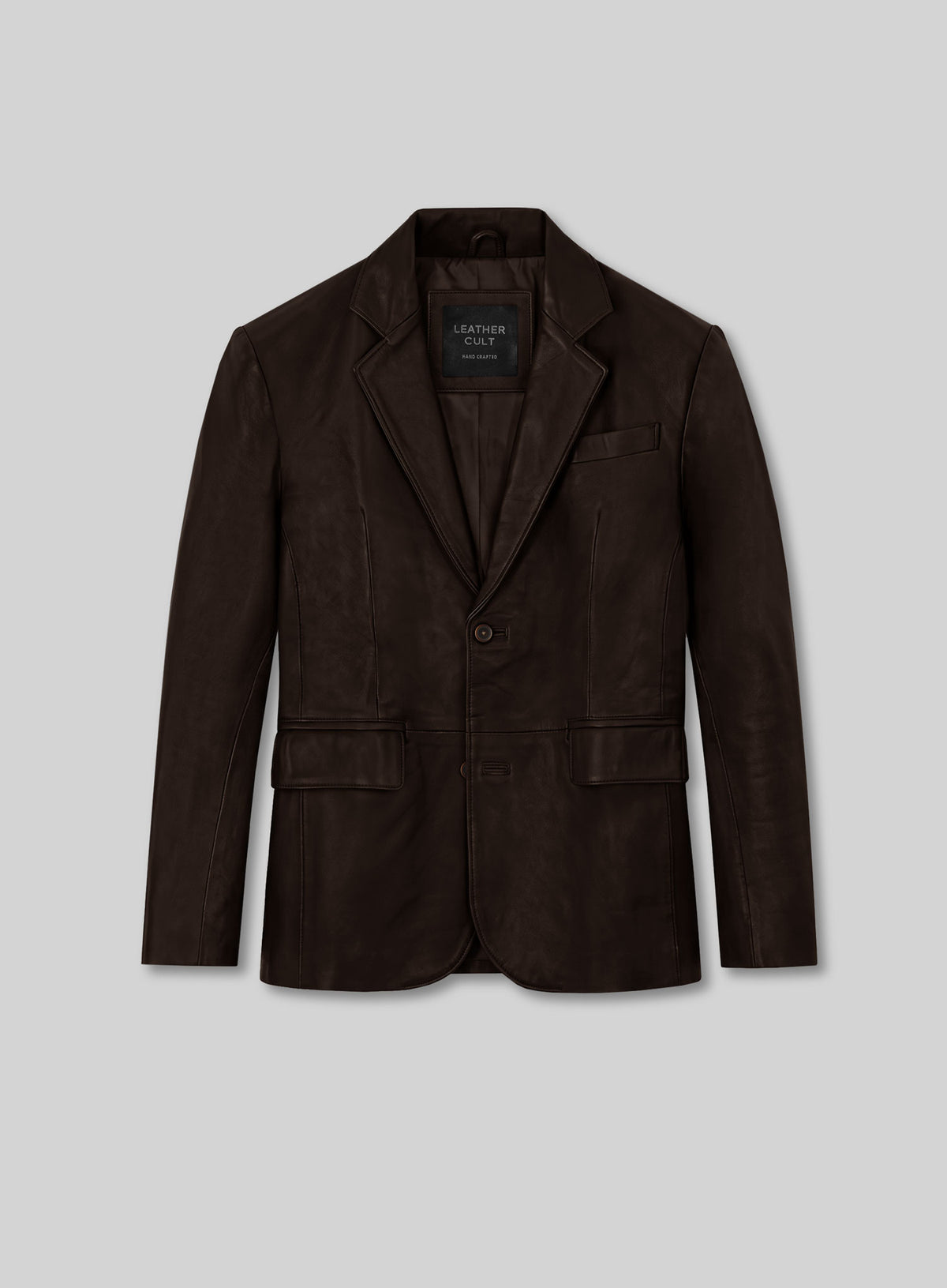 Brown Stretch Leather Suit